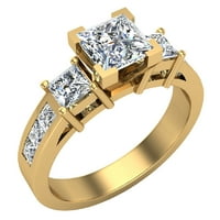 Prošla sadašnja budućnost Tri kamene princeze Diamond zaručnički prsten 1. Carat Ukupna težina 14k zlato