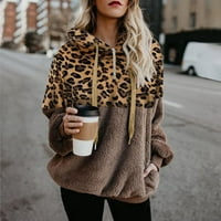 Crewneck Fall dukserice Modni Leopard Patchwork košulje Duljine duge rukave Plišane opružne odjeće za