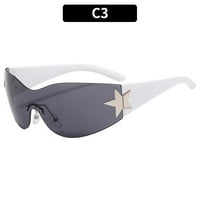 Trendy Goggle Rimless One Sewear nijanse omotaju oko Y2K sunčane naočale za žene Muškarci Sportske sunčane