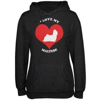 Valentines Volim svoj malteški Heather Juniors meka hoodie