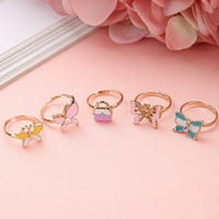 Crtani dječji prstenovi prsten za prstenje za djevojke nakit igračke za zabavu za djecu djevojke mješoviti stil i boje ružičaste boje
