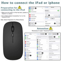 2.4GHz i Bluetooth punjivi miš za Realme Pro Bluetooth bežični miš dizajniran za laptop MAC iPad Pro