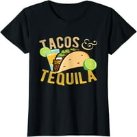 T-majica TACOS & TEQILA majica za žene kratke rukave za zabave Crna Tee