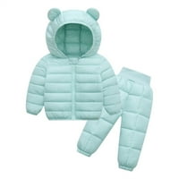 Zimski kaput i pantalone odijelo za djecu Dječji dječaci Djevojke lagane puffer medvjedi kapuljače,