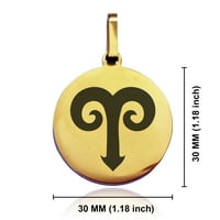 Nehrđajući čelik Aries Zodijac znak okrugli medaljon kružni prsten