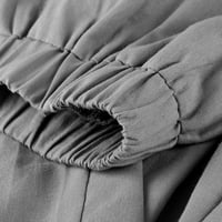 Capri pantalone za žene Ležerne prilike Palazzo Hlače Ljeto pamučno posteljine obrezane labave fit elastične rekvicene hlače za noge