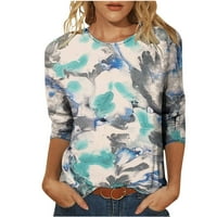 Tuntic s rukavima s rukavima ženske modne tiskane majice rukava bluza Crewneck casual odjeća