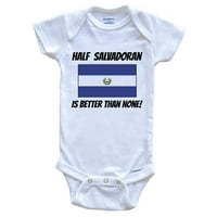 Pola Salvadoran je bolji od nijednog El Salvador Flag Funny Baby Bodysuit, 0 mjeseci bijeli