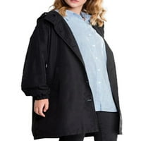 Niuer Women Jacket Hoodie odjeća WINDBREER prekrivač kapuljača s kapuljačom s dugim rukavima crna 2xl