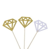 Diamond Cupcake Toppers Fritzy Glitter Cardstock set