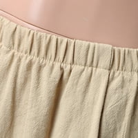 Plus veličine hlače za žene Ljeto Basic Loase Comfy kratke hlače Čvrsti elastični struk sa džepovima
