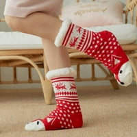 Božićne ženske pamučne čarape Print Debljine čarape protiv klizanja Čarape za čarape za tepihe Ženske