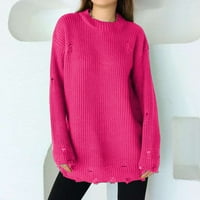 Dukseri pulover za žene djevojke pulover džemperi plus veličine Trendi vruće ružičaste m