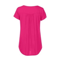 Iopqo Wemens Tops košulje za žene vrhunska majica za žene kratki rukav na otvorenom labavu kauzalnu