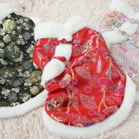 Cvijet pasa Cheongsam kostim Cat Pet Novogodišnji zimski kaput Tang odijelo odijelo za kućne ljubimce