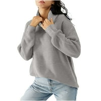 Ženska turtleneck džemper kabel pletene pulover dugih rukava labava skakač jesen trendovske pune košulje