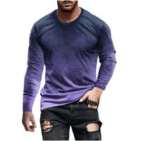 TKLpehg muške košulje s dugim rukavima casual casual okrugli vrat kratkih rukava pulover 3D tiskana