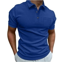 Muške ljetne polo majice Lagane brzo suho dugmad atletska bluza na vrhu Ležerni pamučni posteljina Golf kratki rukav sa džepom