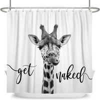 Aoselan Funny Giraffe Uzmite goli tuš za zavjese iz džungle Safari Tropska afrička divljina crno-bijelo dijete Moderno tuš sa zavjesom vodootporna poliesterska tkanina sa kukama, 36 x72