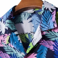 TOQOT muške havajske košulje - Ovratnik odmora za odmor Ležerne prilike, tiskani kratki rukovi Muški majice Navy 3xl