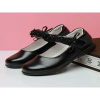 Ymiytan Djeca ravna cipela Udobne cipele Slip na princezi Cipele School Loafers Prozračna čarobna traka Mary Jane White 6,5