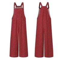 Yubatuo Jumpsuits za žene Žene Cvjetni otisci trake široke noge s džepovima Vintage Joumsit Rompers