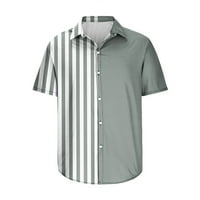 Funicet muške ljetne majice Havajski košulje Striped casual gumb dolje košulje okrugle ovratnike Majice