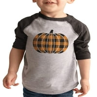 Ate Odjeća za djecu Happy Halloween majice - plaćena košulja bundeve - narančasta i crna pila - siva