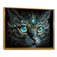 Art DesimanArt Svjetlina plava svemirska mačka s plavim očima I Životinje Mačka uokvirena platna Zidno