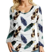 Ženske majice Y2K dame proljeće ljeto cvjetno print okrugli vrat pulover sa velikim gumbom Detaljne