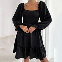fvwitlyh crni džemper haljina ženska vintage cvjetna čipka bez rukava hi-lofalna ljuljačka haljina