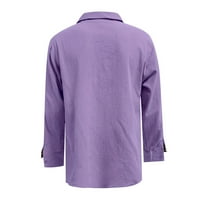 Modne marke Muške košulje Ležerne prilike za lakiranje Čvrsti pulover Novi dolasci Henley opuštena fit poklon podobnog ljubičasta 2xl