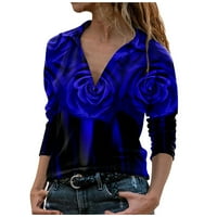 Dadaria Fall Bluze za žene Trendi radovi modni ženski ovratnik na dugih rukava, purpurna XL, žene