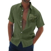 Polo majice za muškarce muške ležerne košulje košulje Hem džep kratki rukav isključite dugme ovratnika