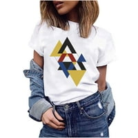 Ženske majice kratkih rukava Geometrijski grafički vrhovi ispisa O-izrez Duks opušteno-fit pulover bluza