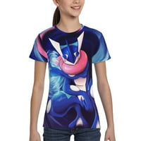 Lik Greninja Omladinska majica Crewneck Kratki rukav Dvostrani tinejdžerski majica TOP za dječake Dječji