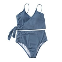 Ženski bikini čvrsti set kupaći kostim Dvije punjene grudnjake kupaće odjeće