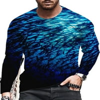 Muški proljetni jesen casual vrhovi dugih rukava 3D životinjski digitalni tisak majica Grafički labavi majica