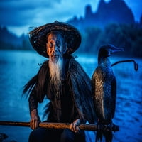 Print Cormorant Fisherman Poster - Chanwit Whanset