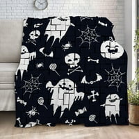 Halloween pokrivač-mjesec i metla sa zvjezdanim noćnim pokrivačem za dnevnu sobu spavaću sobu Početna
