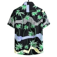 Honeeladyy Cleance pod 5 $ Vintage cvjetna sitnica Havajska košulja za muškarce Ležerne majica s kratkim rukavima Labavi gumb Down Bluzes Ljetni odmor Crni