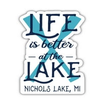 Nichols Lake Michigan Suvenir Vinil naljepnica naljepnica za pakovanje 4-pakovanje