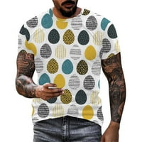 Muške Thirts Crtani zečji modni casual multibolor šareno tiskana majica O-izrez kratki rukav top muški