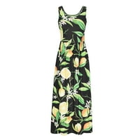 Ženske proljetne ljetne haljine Okrugli vrat Ležerne prilike Retro cvjetno tiskovina Maxi haljina naleted