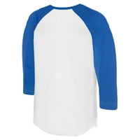 Unise sitni otvor White Royal Los Angeles Dodgers State Outline 3 4-rukave Raglan majica