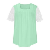 Ženski ljetni vrhovi grafički grafički otisci Bluze casual ženske majice kratki rukav mint zeleni 5xl
