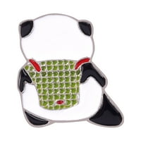 Mnjin Panda Brooch Slatka životinja Metalna značka Odjeća za odjeću rekviziti Pribor Panda ovratnik