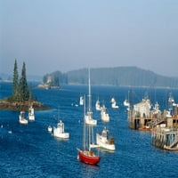 Harbour View of Lobster Village, Stonington, Maine Poster Print