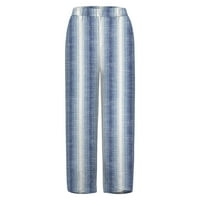 Durtebeua Poslovne radne pantalone Duge ravne odijele Hlače Žene Elastična struka pantalona svijetlo plava