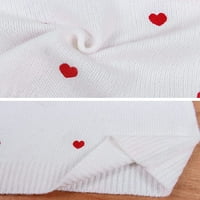 Ženski džemper u obliku rukavice u obliku srca, bijelo i crveno srce, X-Veliko, F113474